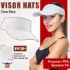 White Visor Hats for Women and Men, One Size. Stretchable Women Visor Hats for Summer with Elastic Band