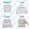 Hooded Baby Towels 33 x 33 Inch. Light Gray Terry Cotton Bath Towels Hooded with Elephant Face and Ears. Hooded Towels for Baby. Soft Toddler Towels f